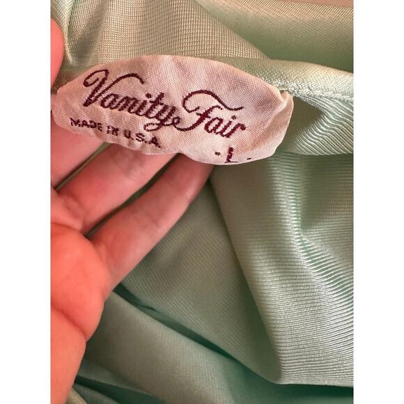 Vanity Fair Vintage Nightgown Button Up Large Green Robe Long Retro - Picture 5 of 5